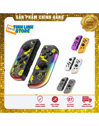 Tay cầm chơi Game Nintendo Switch - JOYCON có led Nintendo Switch, Nintendo Switch Oled kèm Grip Trap