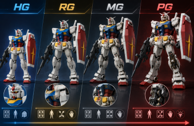 HG, RG, MG, PG là gì? Cách phân biệt các dòng Gundam