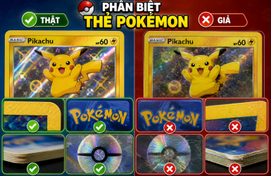 Phân biệt thẻ Pokémon thật và giả