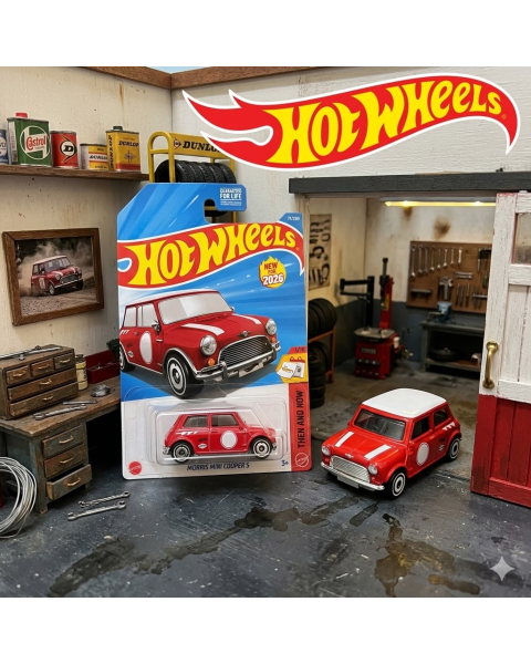 Mô Hình Xe Hot Wheels Austin Mini Cooper S (Màu Đỏ) – Tỉ Lệ 1:64 Chính Hãng