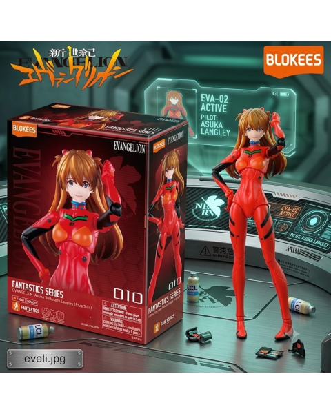 Mô Hình Lắp Ráp Blokees Evangelion Fantastics Series EV08 Asuka Shikinami Langley Plug Suit - Hàng Chính Hãng