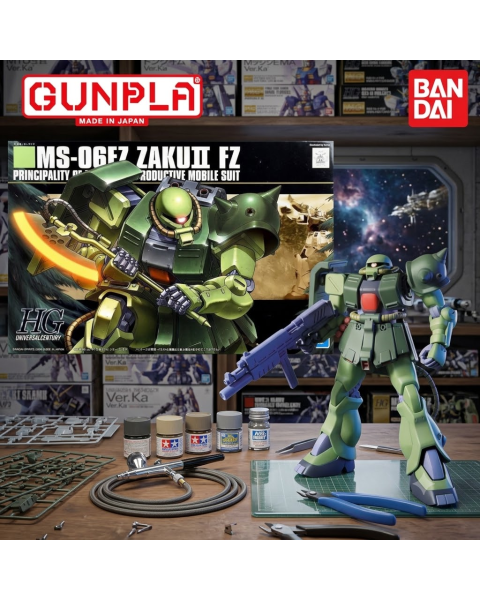 Mô Hình Lắp Ráp Gundam 1/144 HGUC MS-06FZ Zaku II Kai (FZ) Bandai Chính Hãng