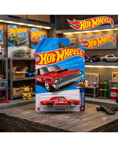 Mô Hình Xe Hot Wheels '64 Dodge 330 (Drag Racers 6/10) - Màu Đỏ Đua Drag Cổ Điển (1:64)