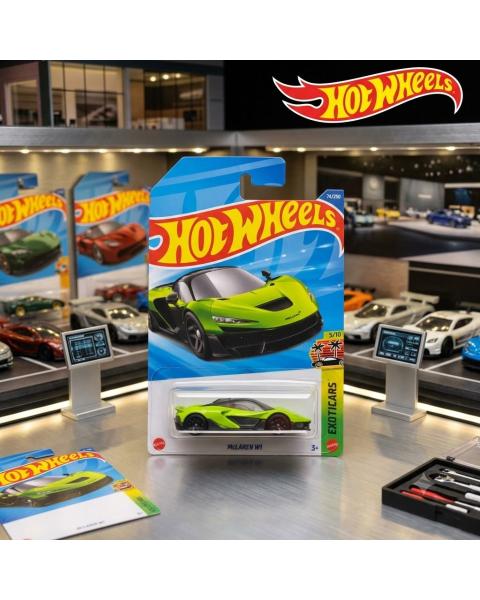 Mô Hình Xe Hot Wheels McLaren W1 (Exoticars 5/10) - Màu Xanh Cốm Lime Green (1:64)