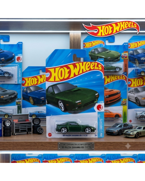 Mô Hình Xe Hot Wheels 2026 '89 Mazda Savanna RX-7 FC3S Metallic Green (HW J-Imports 5/10)