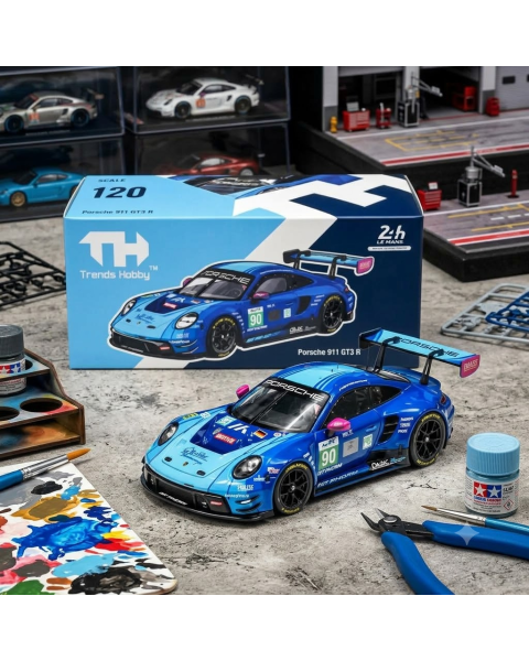 Mô Hình Xe 1/64 Porsche 911 GT3 R #90 Le Mans (Code 120) - Trends Hobby