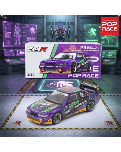 Mô Hình Xe POP RACE Nissan Silvia S13 Widebody Pandem – EVA RT Test Type-01 (Evangelion Edition)