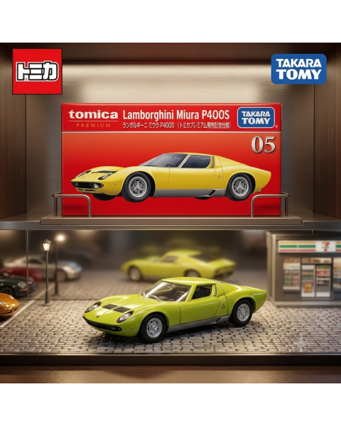 Mô Hình Xe Takara Tomy Tomica Premium 05 Lamborghini Miura P400S Yellow (First Special Edition)