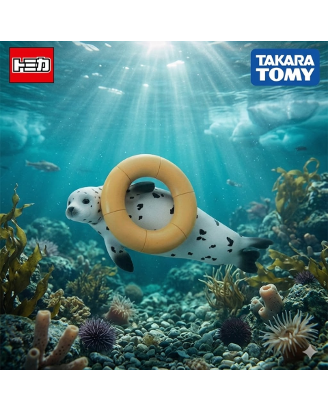 Mô Hình Hải Cẩu Đốm Đeo Phao Takara Tomy ANIA AS-22 Spotted Seal (Chính Hãng Hộp Giấy)