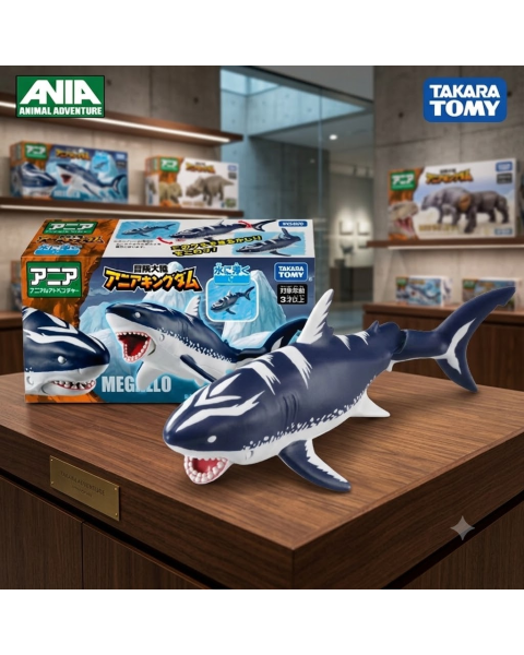 Mô Hình Cá Mập Megalodon (Megallo) Takara Tomy ANIA Kingdom - Đồ Chơi Nổi Trên Nước Chính Hãng