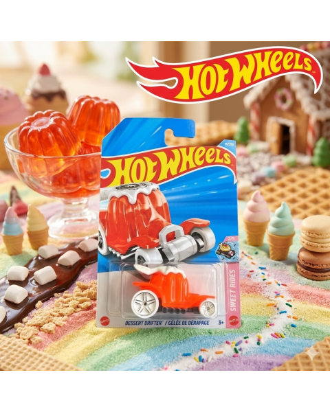 Mô Hình Xe Hot Wheels Dessert Drifter - Dòng Sweet Rides Màu Cam Độc Lạ