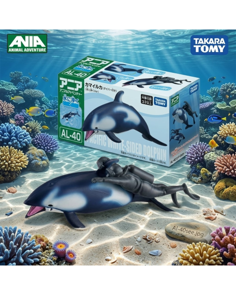 Mô Hình Sinh Vật Biển Cá Heo Hông Trắng ANIA AL-40 Takara Tomy Nhật Bản - Nổi Trên Nước