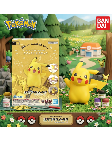 Mô Hình Lắp Ráp Bandai Pokemon Plamo Collection Quick!! 01 Pikachu - Đáng Yêu & Dễ Dàng