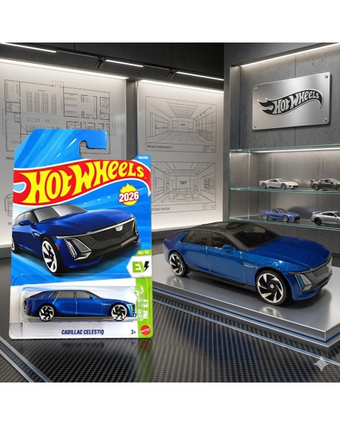 Mô Hình Siêu Xe Điện Cadillac Celestiq Màu Xanh Hot Wheels Chính Hãng