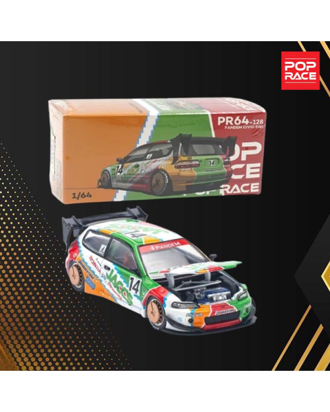 Mô Hình Xe Pop Race Pandem Civic EG6 v1.5 PR64-128 Phối Màu JACCS Đẳng Cấp