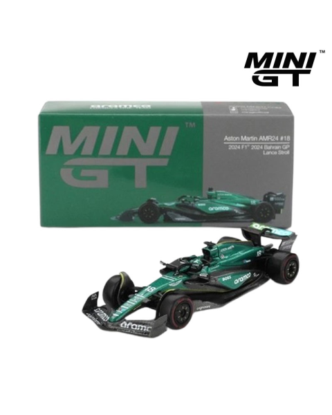 Mô Hình Xe Tĩnh 1:64 Mini GT Aston Martin AMR24 #18 Lance Stroll F1 2024