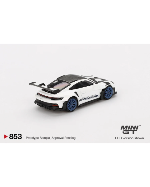Mô Hình Xe Mini GT No. 853 Porsche 911 GT3 RS Weissach White-Blue Blister