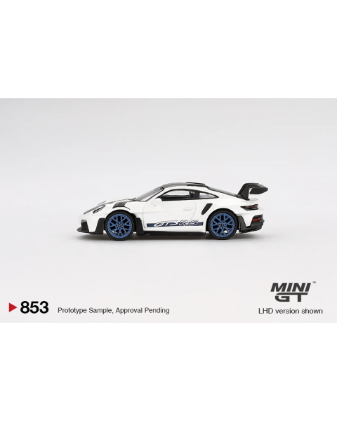 Mô Hình Xe Mini GT No. 853 Porsche 911 GT3 RS Weissach White-Blue Blister