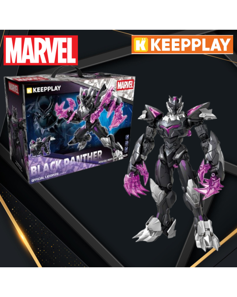 Mô Hình Lắp Ráp Marvel Mecha Black Panther - Đồ Chơi Robot Báo Đen Cao Cấp