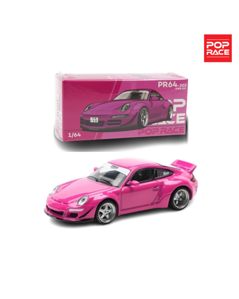 Mô Hình Xe 1/64 POP RACE Porsche RWB 997 Pink – Tỷ Lệ 1:64 Kim Loại Cao Cấp