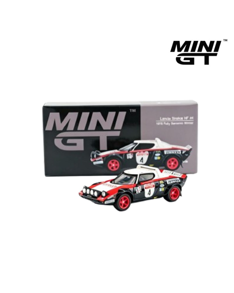 Mô Hình Xe Mini GT 1/64 Lancia Stratos HF #4 1978 Rally Sanremo Winner (Box Version) – Chính Hãng