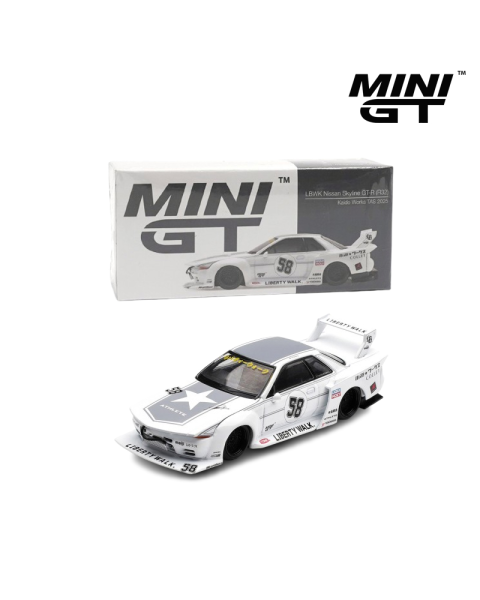 Mô Hình Xe Mini GT 1:64 Box Version - LBWK Nissan Skyline GT-R R32 Kaido Works TAS 2025